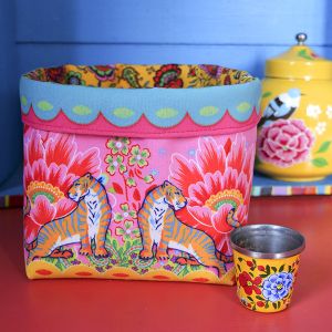 Sewing kit Medium Fabric Basket - Tigers