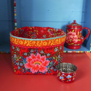 Sewing kit Large Fabric Basket - Darjeeling