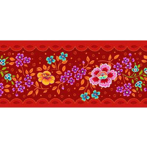 Bordure velours India Rouge