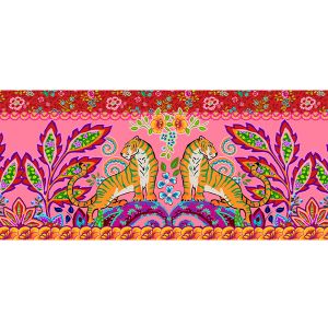 Velvet border Tiger pink