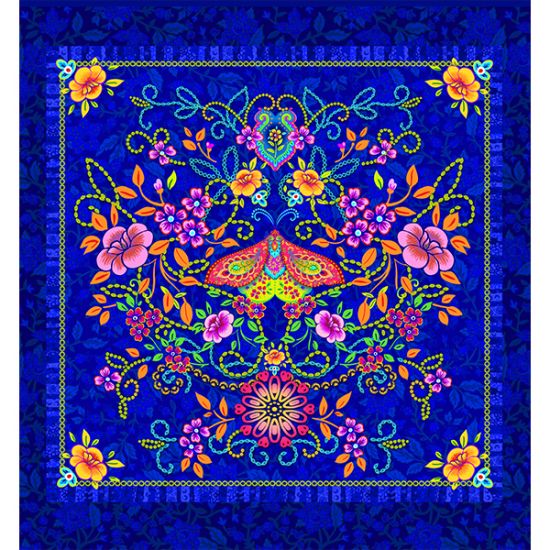 Velvet Panel - Pushkar midnight blue